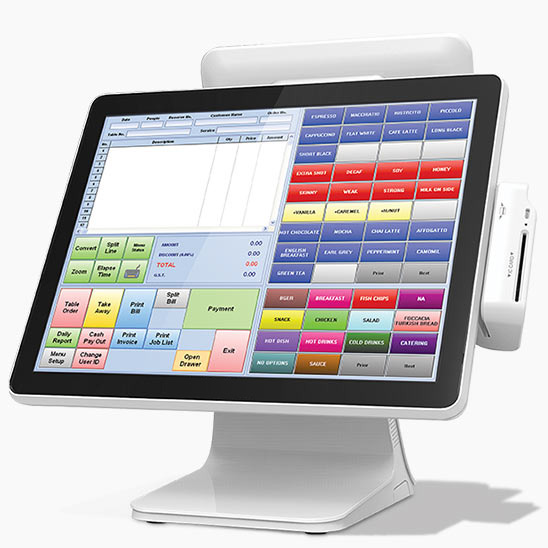 Touch screen terminal ordering
